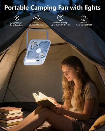 8000mAh Portable Travel Fan,7in 28hrs Ultra-Thin Desk Fan