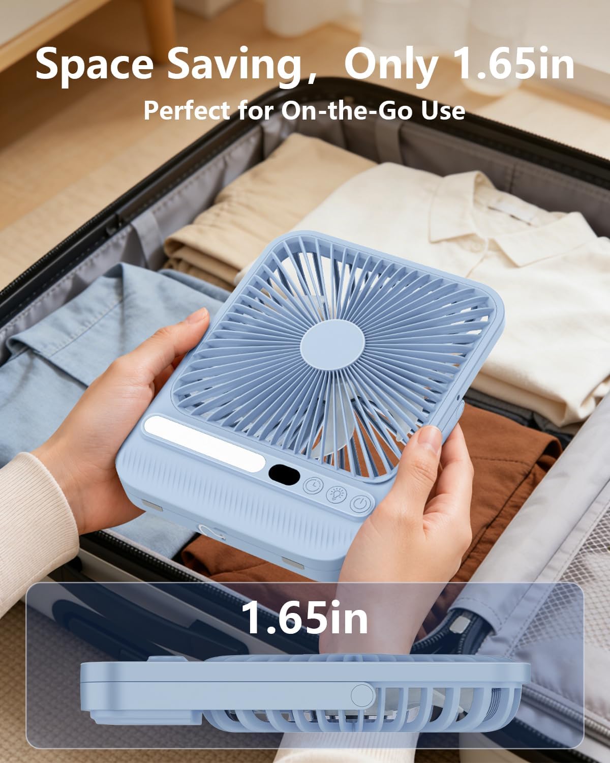 8000mAh Portable Travel Fan,7in 28hrs Ultra-Thin Desk Fan