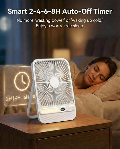 8000mAh Portable Travel Fan,7in 28hrs Ultra-Thin Desk Fan