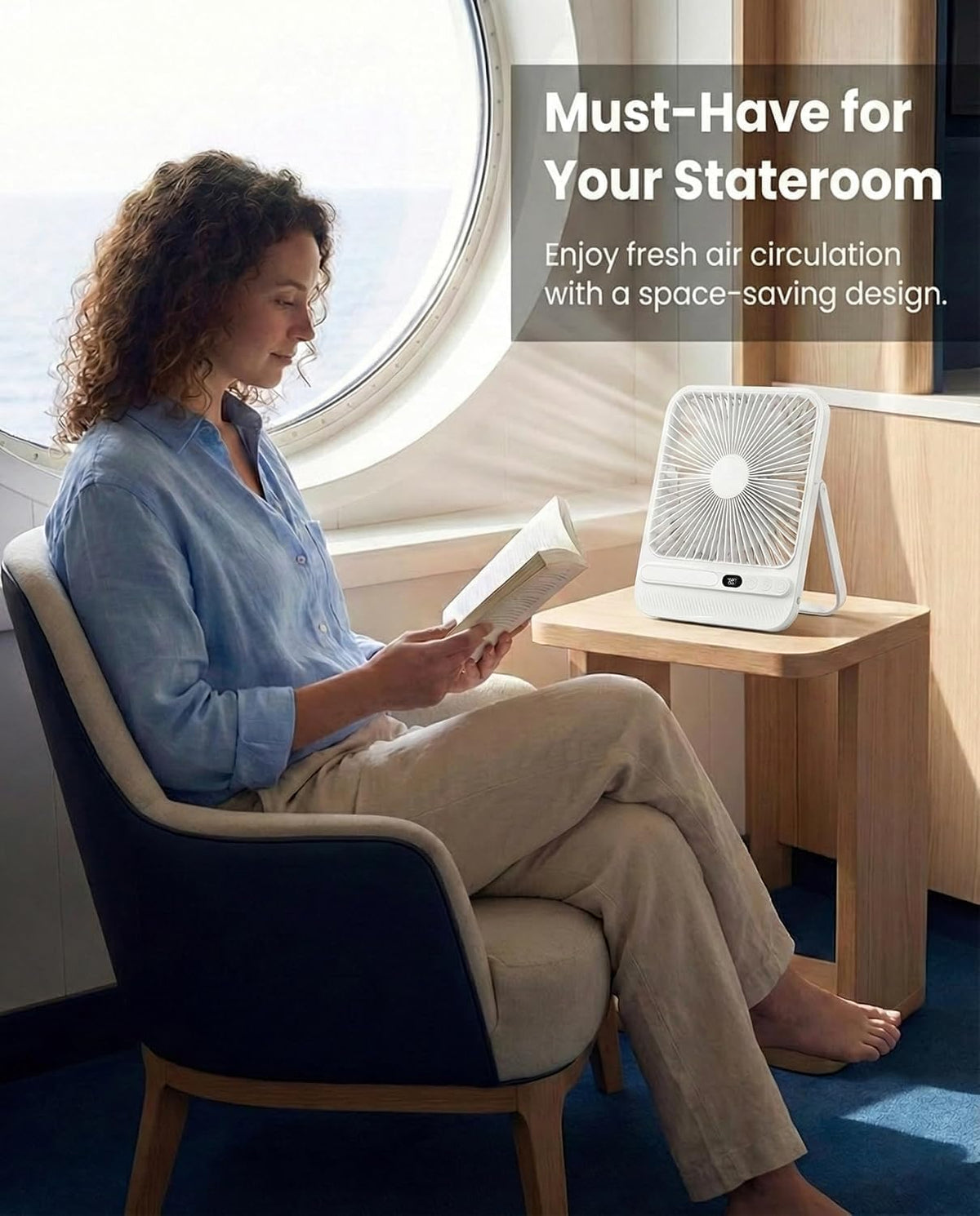 8000mAh Portable Travel Fan,7in 28hrs Ultra-Thin Desk Fan