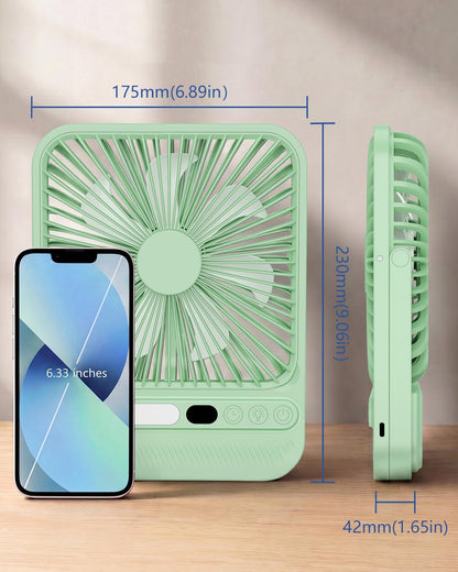 8000mAh Portable Travel Fan,7in 28hrs Ultra-Thin Desk Fan