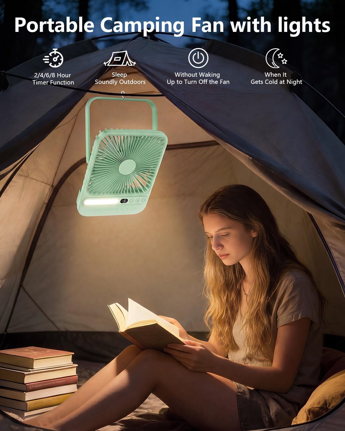 8000mAh Portable Travel Fan,7in 28hrs Ultra-Thin Desk Fan