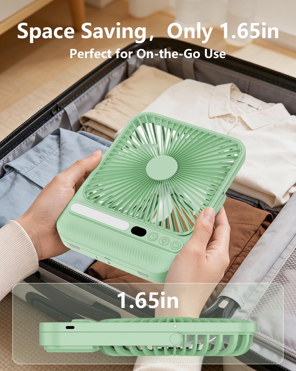 8000mAh Portable Travel Fan,7in 28hrs Ultra-Thin Desk Fan