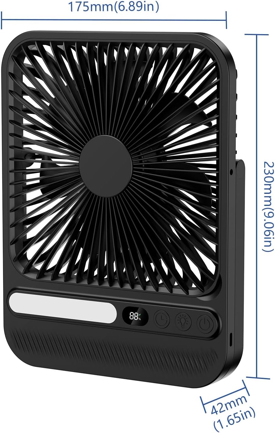 8000mAh Portable Travel Fan,7in 28hrs Ultra-Thin Desk Fan