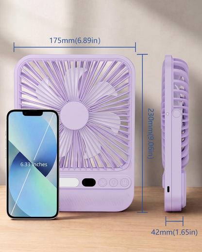 8000mAh Portable Travel Fan,7in 28hrs Ultra-Thin Desk Fan