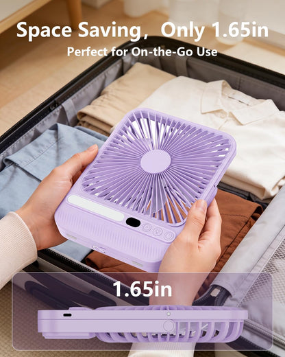 8000mAh Portable Travel Fan,7in 28hrs Ultra-Thin Desk Fan