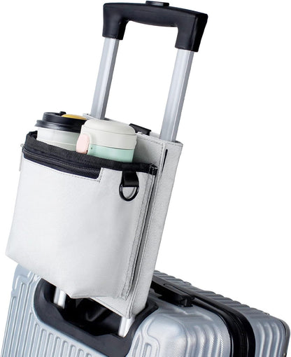 Luggage Travel Cup Holder with Luggage Straps Free Hand Drink Caddy Beverage Holder Travel Accessories Gift for Flight Attendants Businessmen Travelers Fits Roll on Suitcase Handles Black