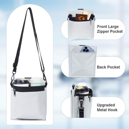 Luggage Travel Cup Holder with Luggage Straps Free Hand Drink Caddy Beverage Holder Travel Accessories Gift for Flight Attendants Businessmen Travelers Fits Roll on Suitcase Handles Black