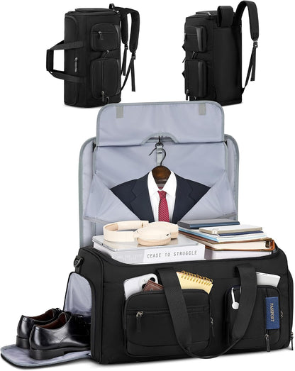 Garment Bag for Men, 45L Convertible Suit Travel Bag, Black