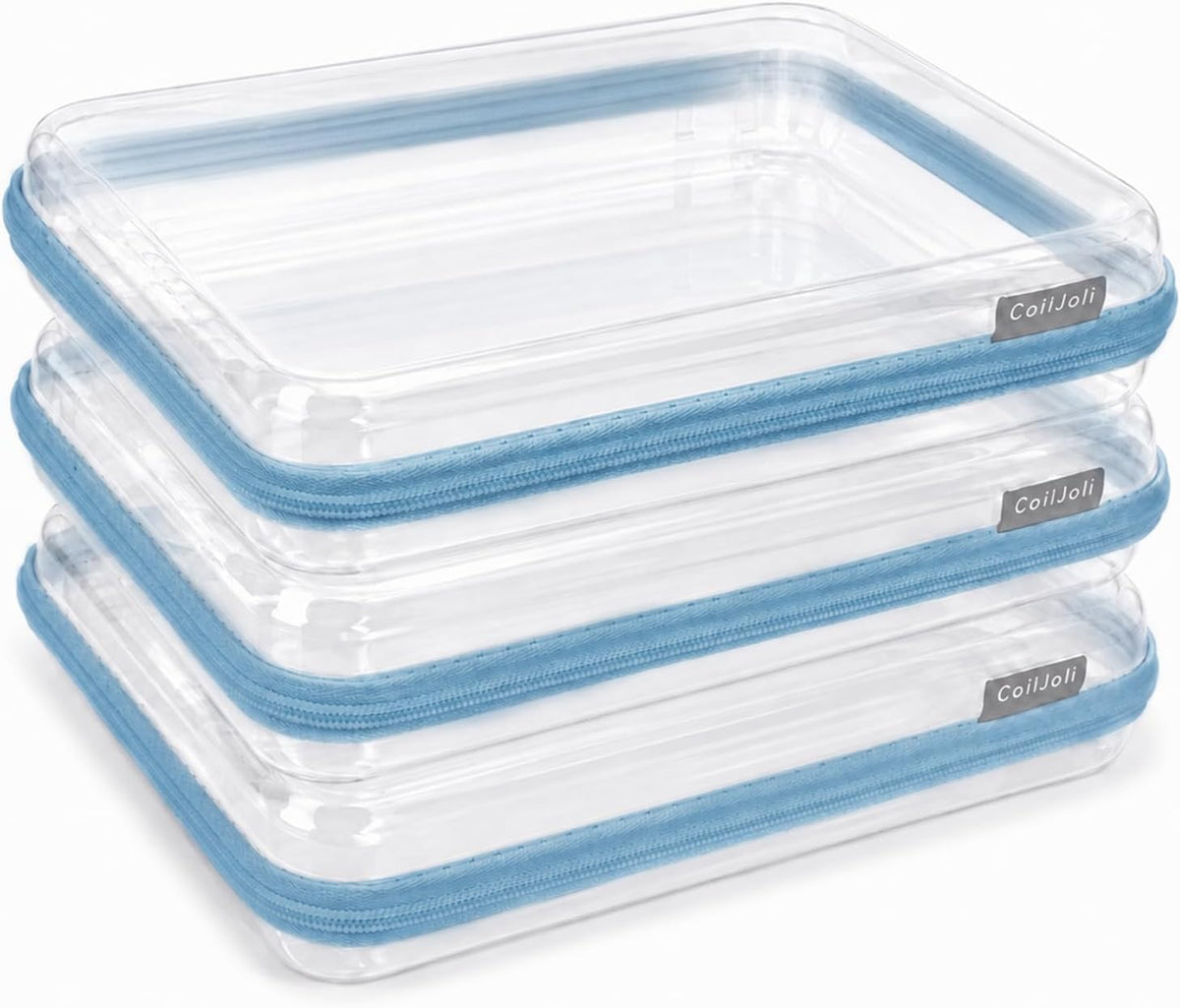 3PCS Large Clear Hard Shell Zippered Case, Diaper Bag Organizing Pouches, Waterproof Cosmetic Bag, Storage Organizer Bins.