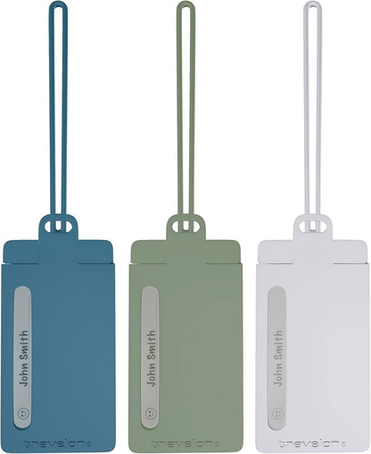 Set of 3 Silicone Privacy Luggage Tags
