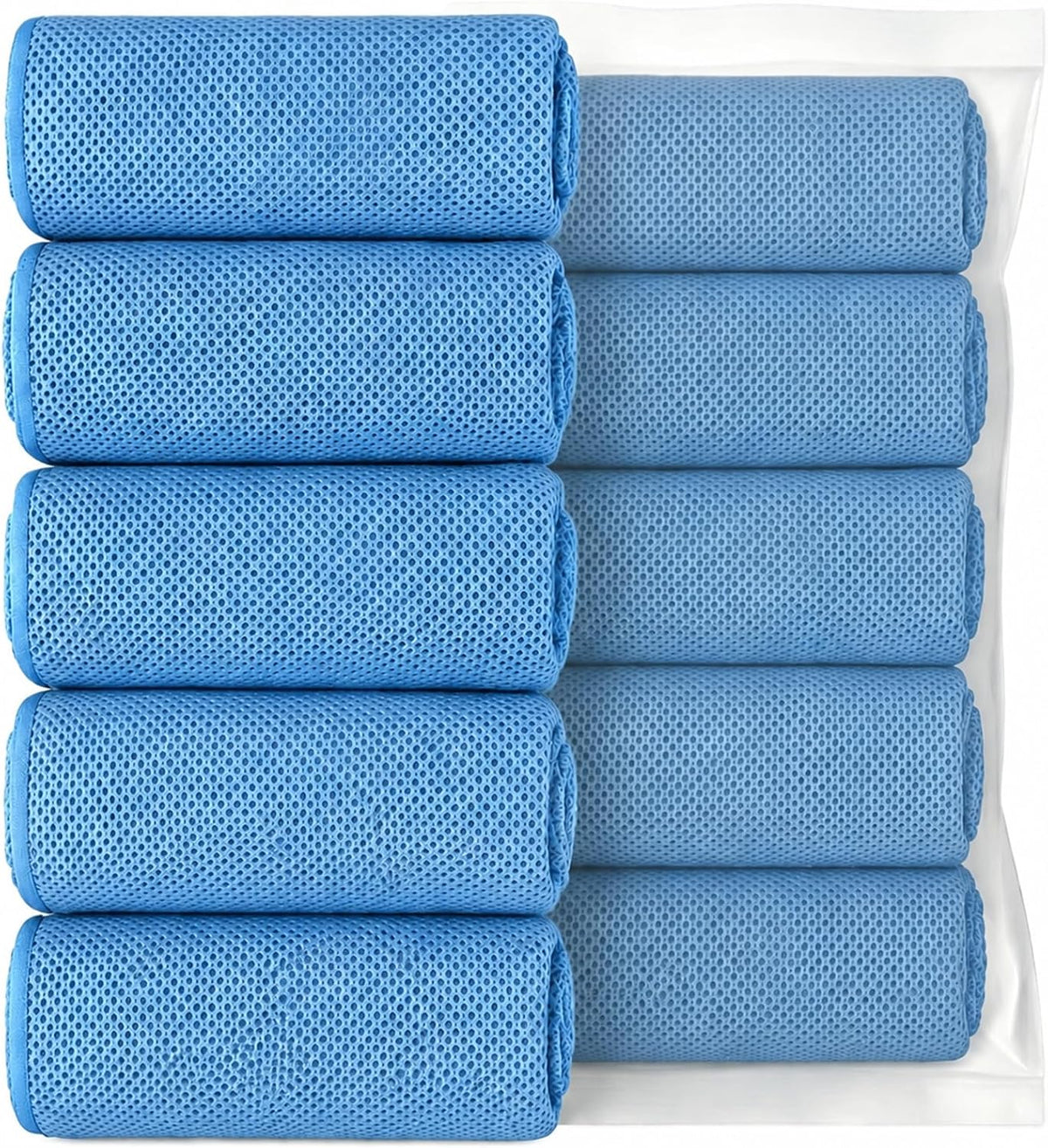 5 Pack Cooling Towels, 40 Inches x 12 Inches, Breathable Soft Chilly Microfiber Towel for Yoga, Sport, Running, Workout, Gym, Camping and Fitness, Multicolor