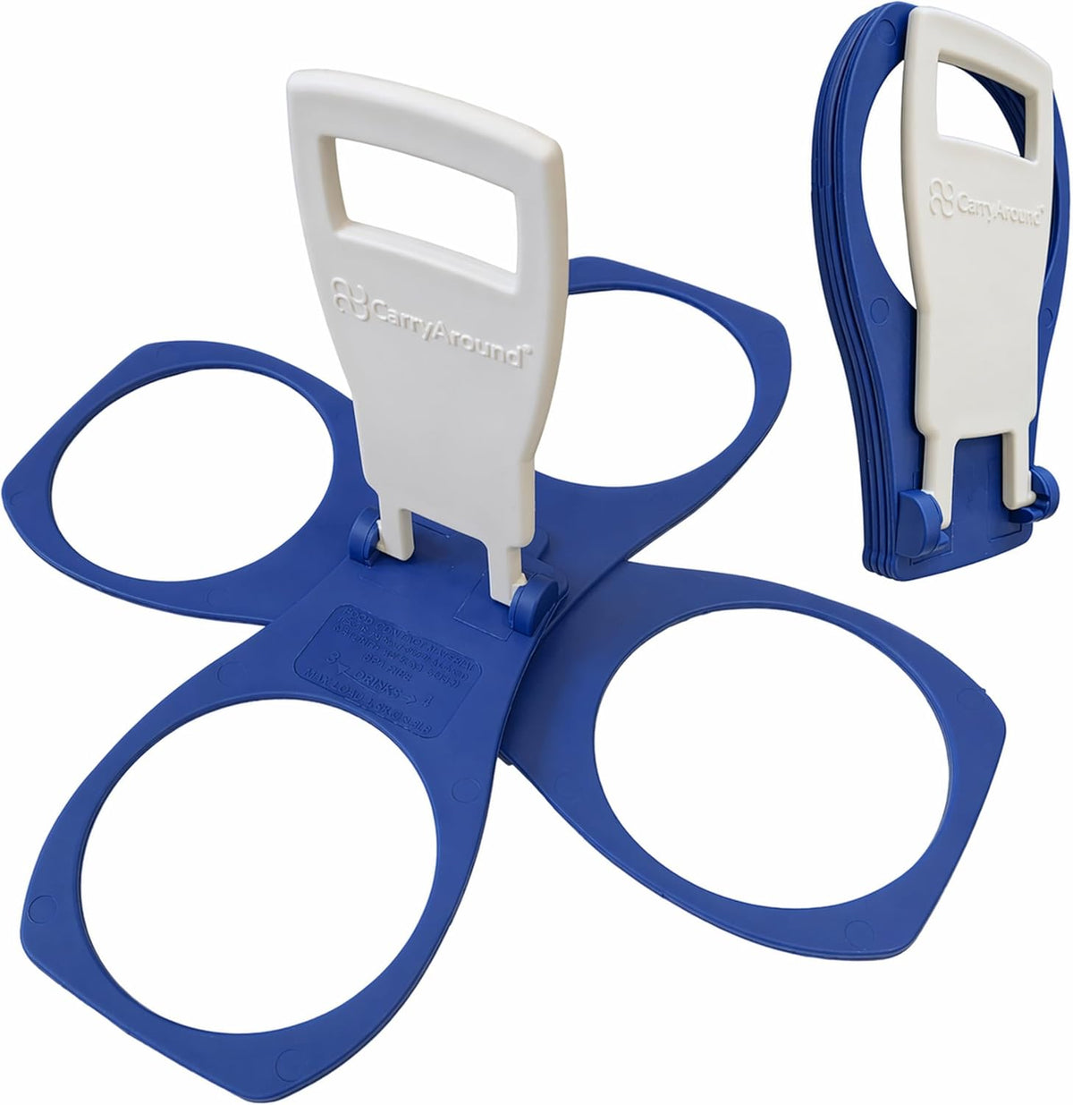 Fold Away Cup Carrier/Caddy [Made in UK] (Blue) Take-Out Coffee Soft Drink Pint Beer Beverage Holder, Sturdy Reusable Pocket Size, Festival Sports Gigs - Easy & Safe 2,3,4 Cups