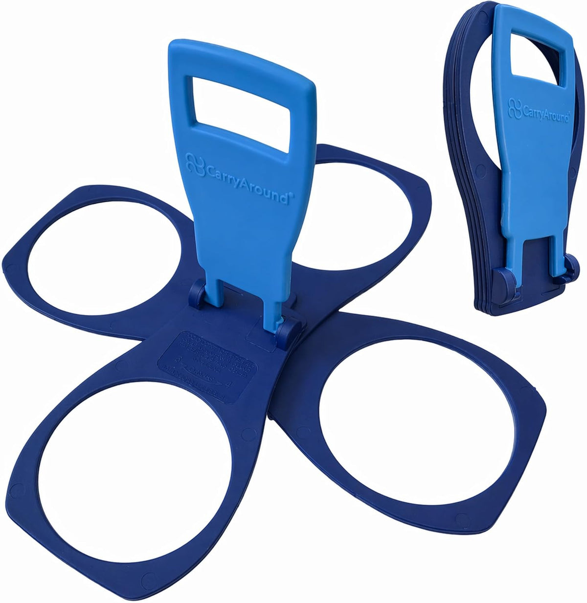 Fold Away Cup Carrier/Caddy [Made in UK] (Blue) Take-Out Coffee Soft Drink Pint Beer Beverage Holder, Sturdy Reusable Pocket Size, Festival Sports Gigs - Easy & Safe 2,3,4 Cups