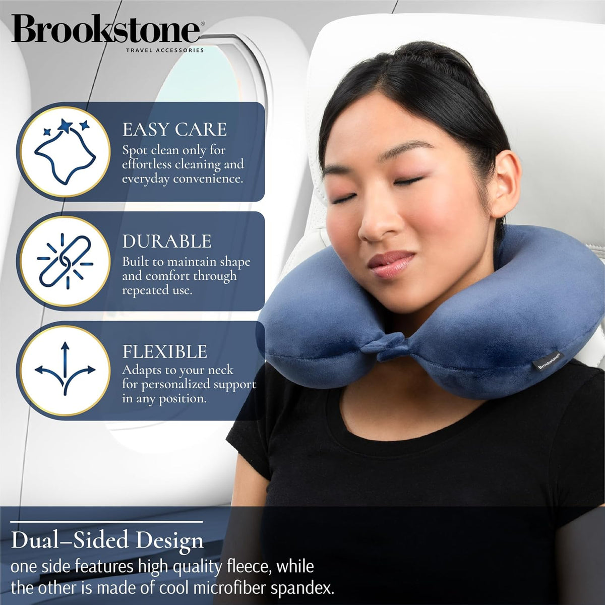 Travel Neck Pillow - Lightweight U-Shaped Memory Foam Travel Pillow for Airplane, Car Travels & Sleeping, Blue