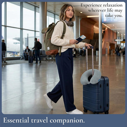Travel Neck Pillow - Lightweight U-Shaped Memory Foam Travel Pillow for Airplane, Car Travels & Sleeping, Blue