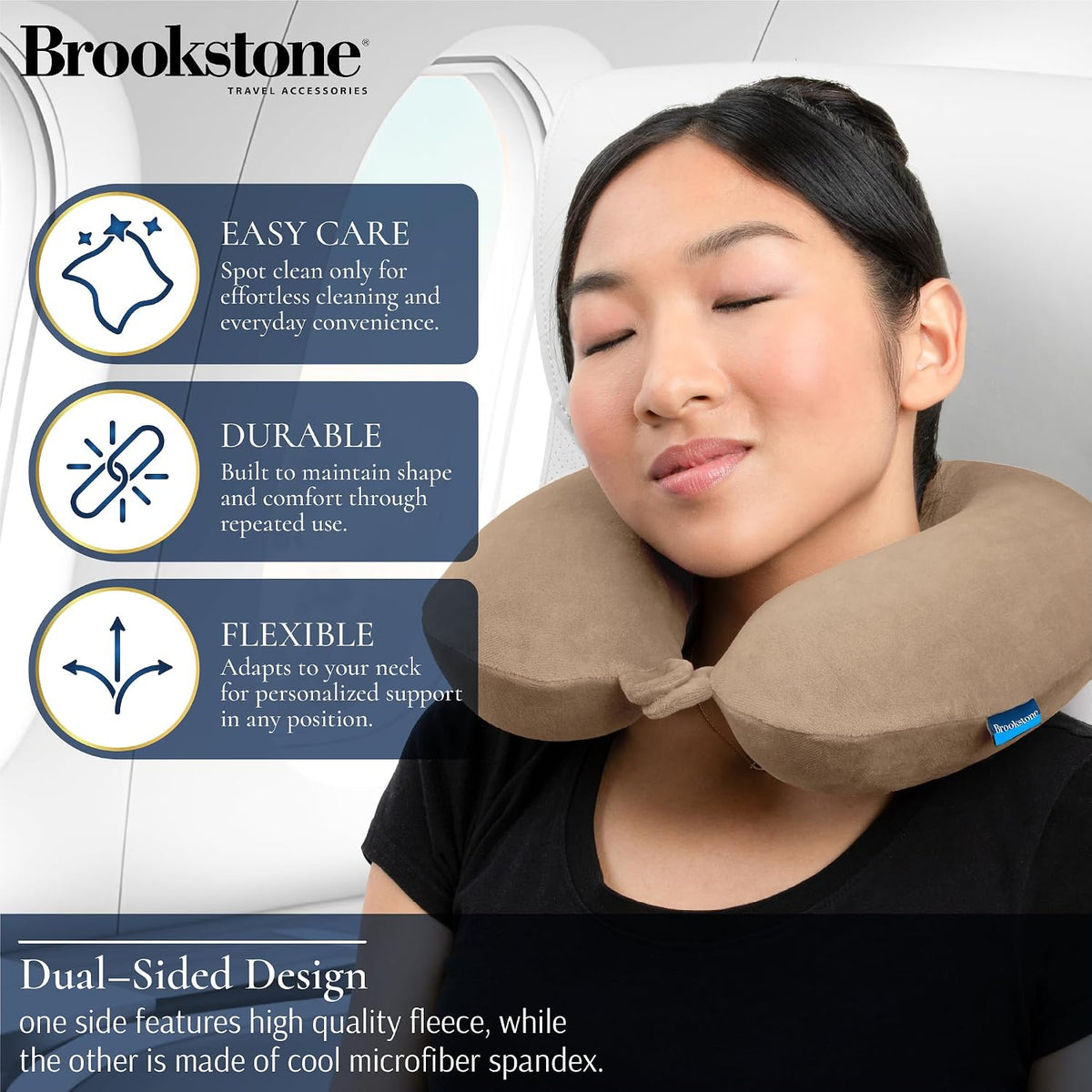 Travel Neck Pillow - Lightweight U-Shaped Memory Foam Travel Pillow for Airplane, Car Travels & Sleeping, Blue