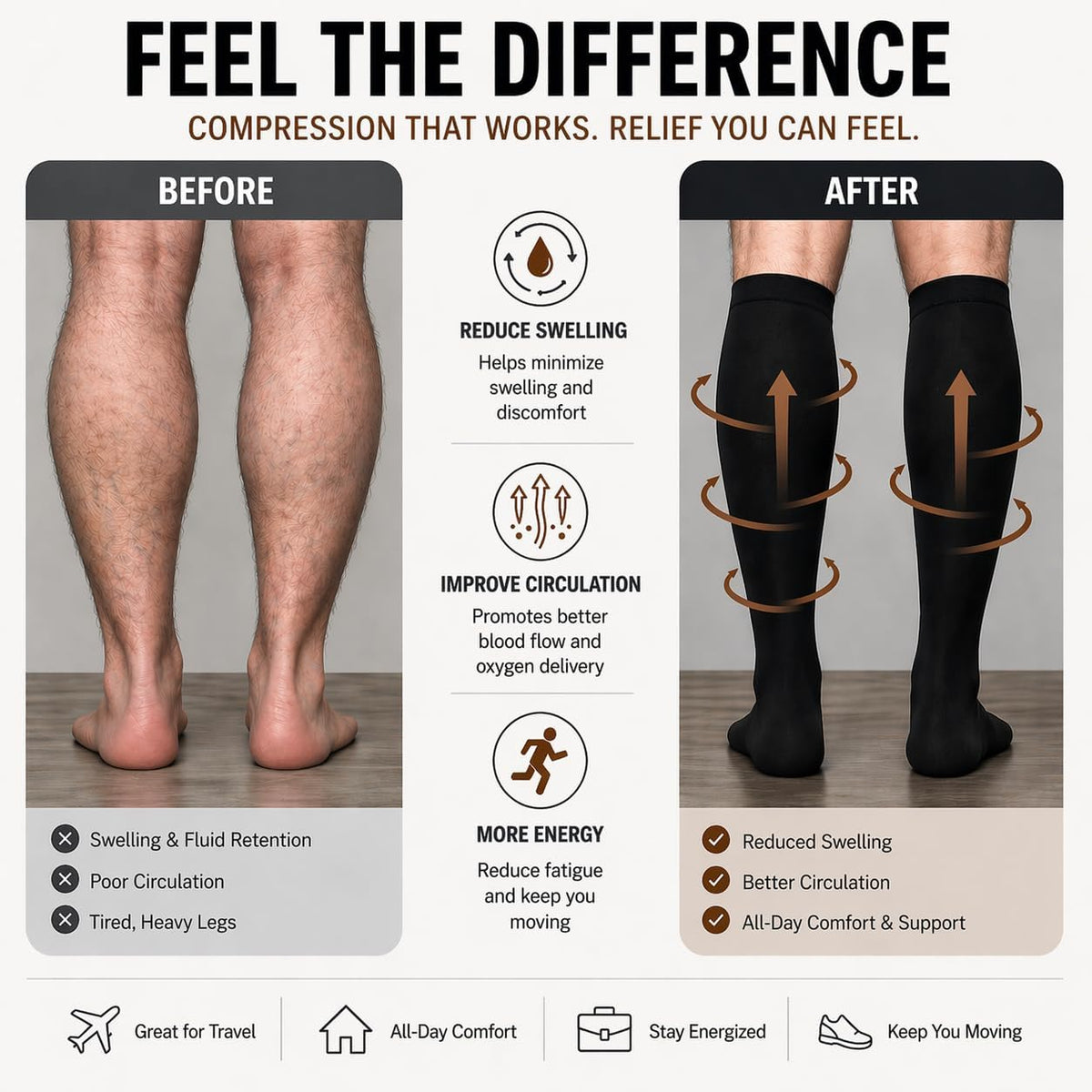 Copper Compression Socks Men & Women 4 Pairs,Best Support for Nurses,Running,FLying,Athletic