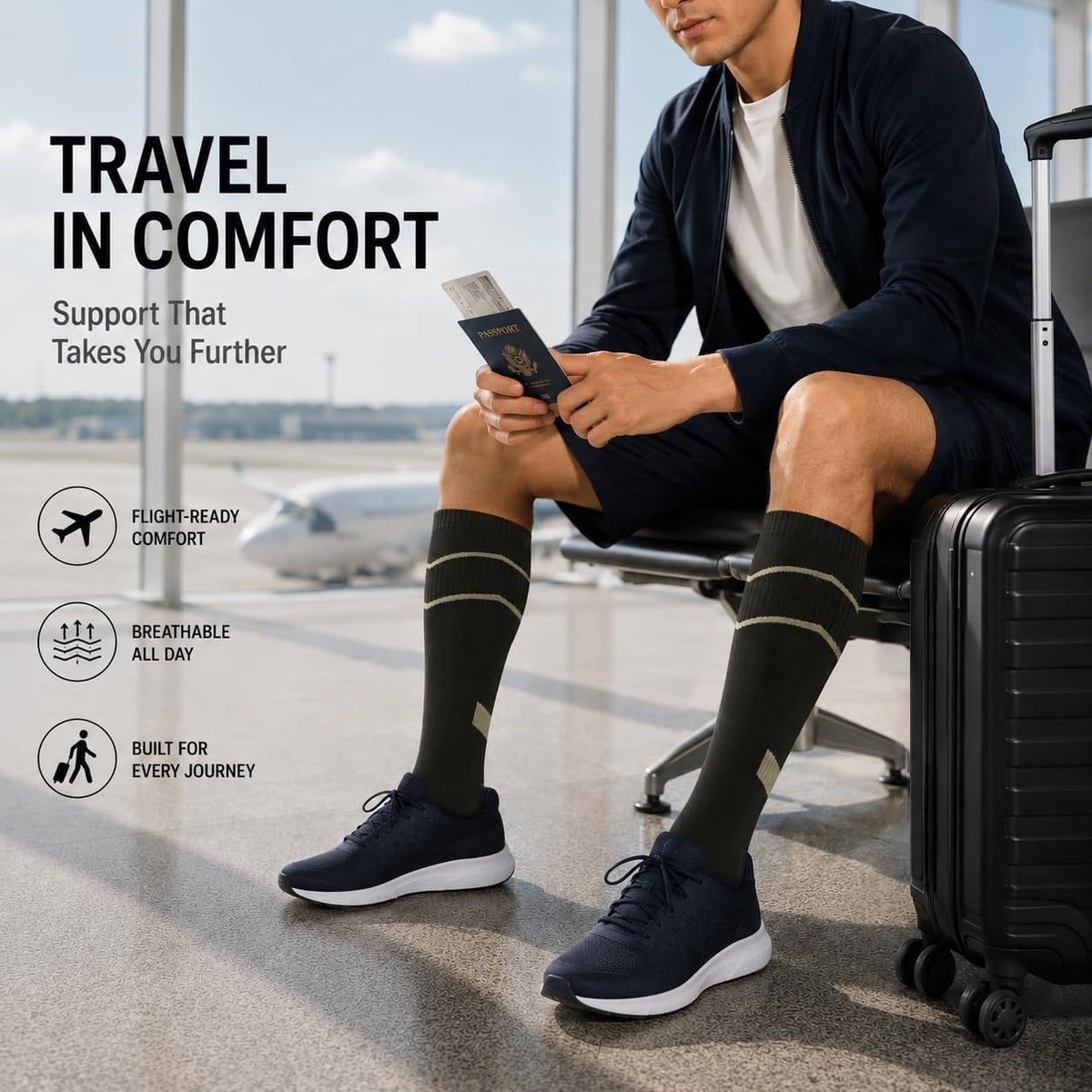Copper Compression Socks Men & Women 4 Pairs,Best Support for Nurses,Running,FLying,Athletic