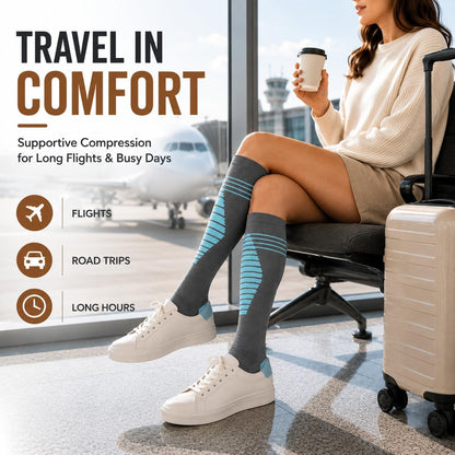 Copper Compression Socks Men & Women 4 Pairs,Best Support for Nurses,Running,FLying,Athletic
