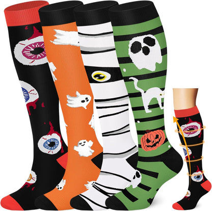 Copper Compression Socks Men & Women 4 Pairs,Best Support for Nurses,Running,FLying,Athletic