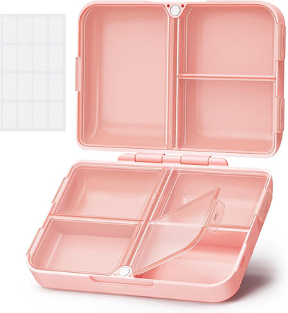 Compact Pill Organizer with Magnetic Folding Closure, 7 Large Cells