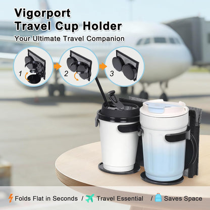 Luggage Travel Cup Holder, Folding Drink Caddy for Suitcases