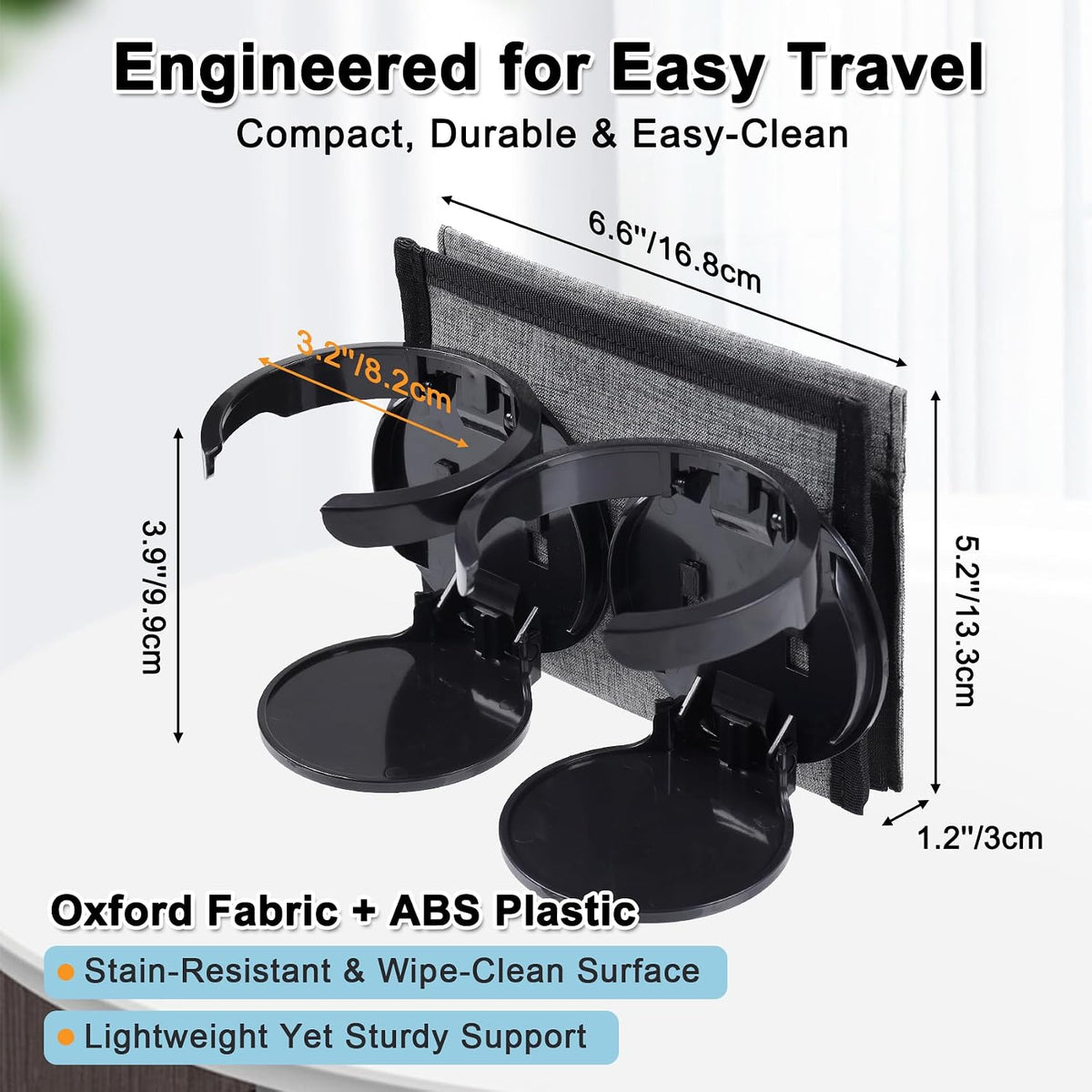 Luggage Travel Cup Holder, Folding Drink Caddy for Suitcases