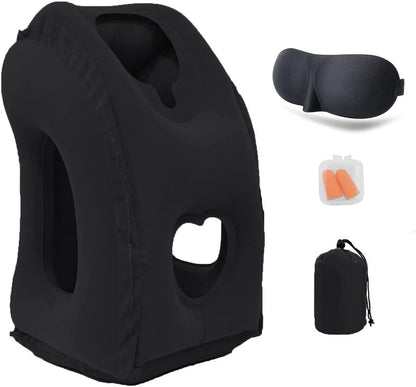Inflatable Travel Pillows for Airplane, Blow Up Neck Pillow for Sleeping, Airplane Travel Essentials for Long Flight Support Head, Neck and Lumbar, Used for Car/Bus/Train/Office Rest, Adults Kids