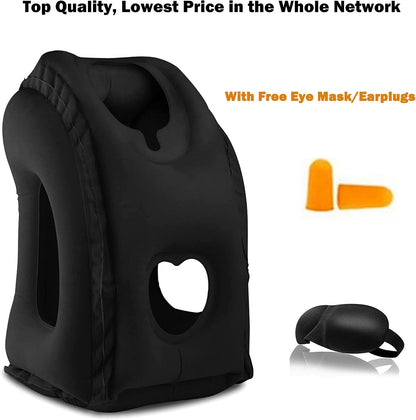 Inflatable Travel Pillows for Airplane, Blow Up Neck Pillow for Sleeping, Airplane Travel Essentials for Long Flight Support Head, Neck and Lumbar, Used for Car/Bus/Train/Office Rest, Adults Kids