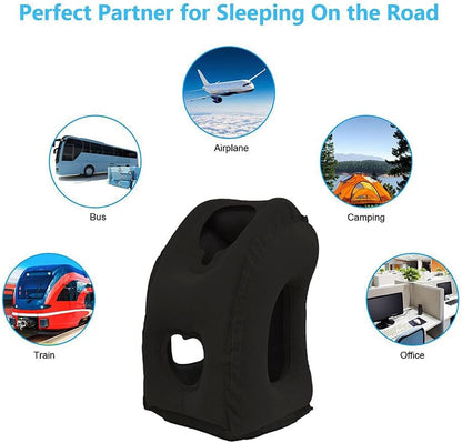 Inflatable Travel Pillows for Airplane, Blow Up Neck Pillow for Sleeping, Airplane Travel Essentials for Long Flight Support Head, Neck and Lumbar, Used for Car/Bus/Train/Office Rest, Adults Kids