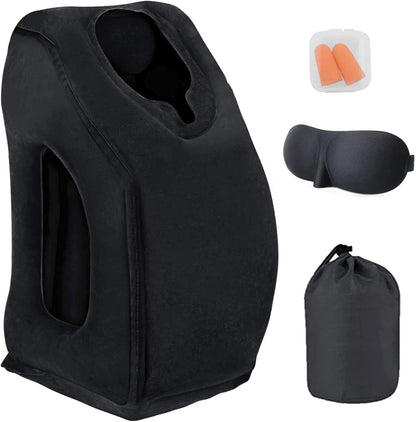 Inflatable Travel Pillows for Airplane, Blow Up Neck Pillow for Sleeping, Airplane Travel Essentials for Long Flight Support Head, Neck and Lumbar, Used for Car/Bus/Train/Office Rest, Adults Kids