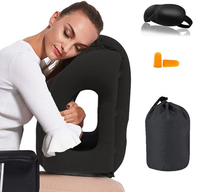 Inflatable Travel Pillows for Airplane, Blow Up Neck Pillow for Sleeping, Airplane Travel Essentials for Long Flight Support Head, Neck and Lumbar, Used for Car/Bus/Train/Office Rest, Adults Kids
