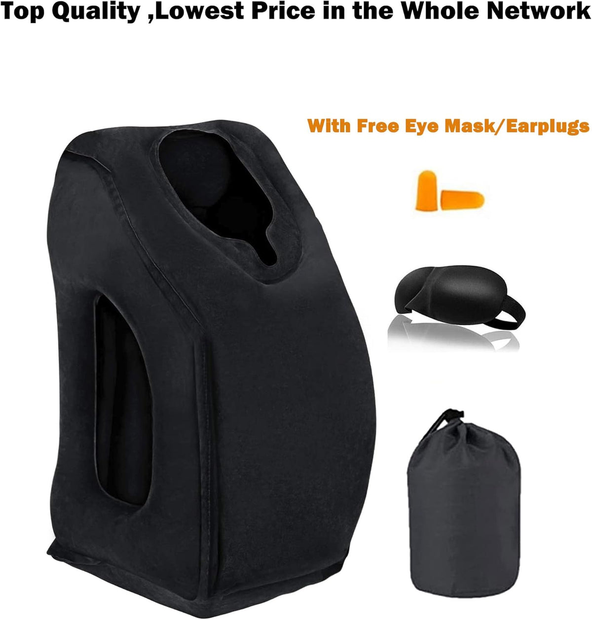 Inflatable Travel Pillows for Airplane, Blow Up Neck Pillow for Sleeping, Airplane Travel Essentials for Long Flight Support Head, Neck and Lumbar, Used for Car/Bus/Train/Office Rest, Adults Kids