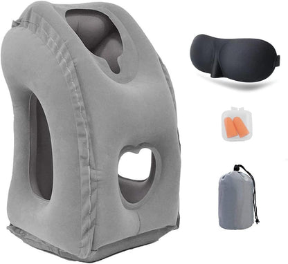 Inflatable Travel Pillows for Airplane, Blow Up Neck Pillow for Sleeping, Airplane Travel Essentials for Long Flight Support Head, Neck and Lumbar, Used for Car/Bus/Train/Office Rest, Adults Kids