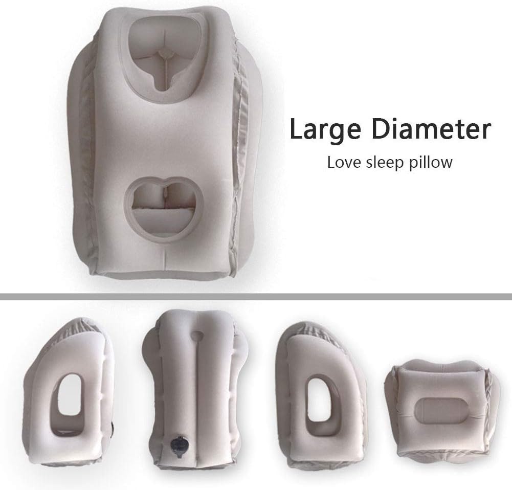 Inflatable Travel Pillows for Airplane, Blow Up Neck Pillow for Sleeping, Airplane Travel Essentials for Long Flight Support Head, Neck and Lumbar, Used for Car/Bus/Train/Office Rest, Adults Kids