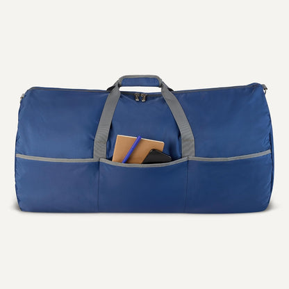 Extra Large Foldable Nylon Duffel Bag for Travel/Storage with Zippered Pockets, 32.4", 150L, 50-LBS Capacity, Navy Blue (Previously Amazon Basics)