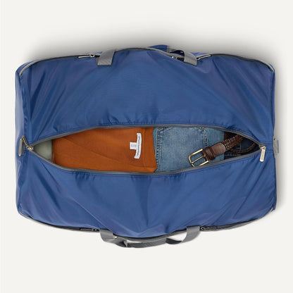 Extra Large Foldable Nylon Duffel Bag for Travel/Storage with Zippered Pockets, 32.4", 150L, 50-LBS Capacity, Navy Blue (Previously Amazon Basics)