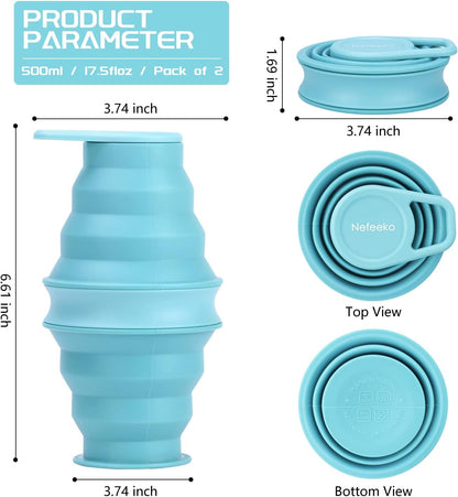 Collapsible Water Bottle, BPA Free Silicone Foldable Water Bottles