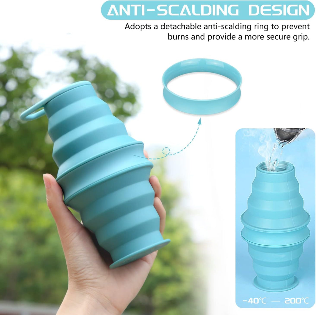 Collapsible Water Bottle, BPA Free Silicone Foldable Water Bottles