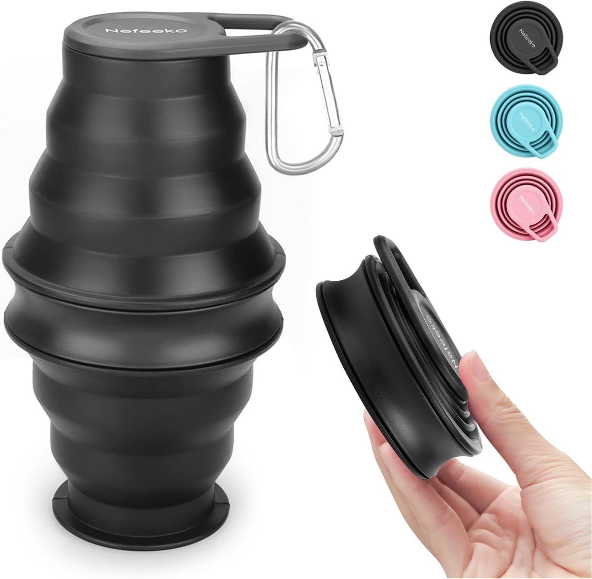 Collapsible Water Bottle, BPA Free Silicone Foldable Water Bottles