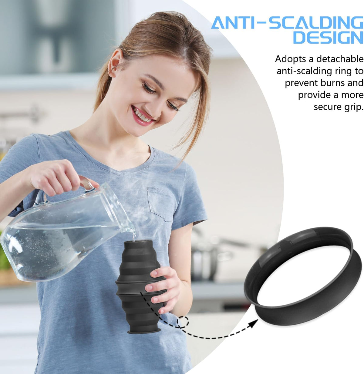 Collapsible Water Bottle, BPA Free Silicone Foldable Water Bottles
