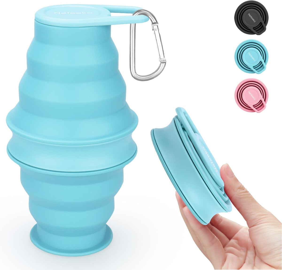 Collapsible Water Bottle, BPA Free Silicone Foldable Water Bottles