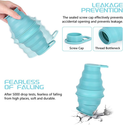 Collapsible Water Bottle, BPA Free Silicone Foldable Water Bottles