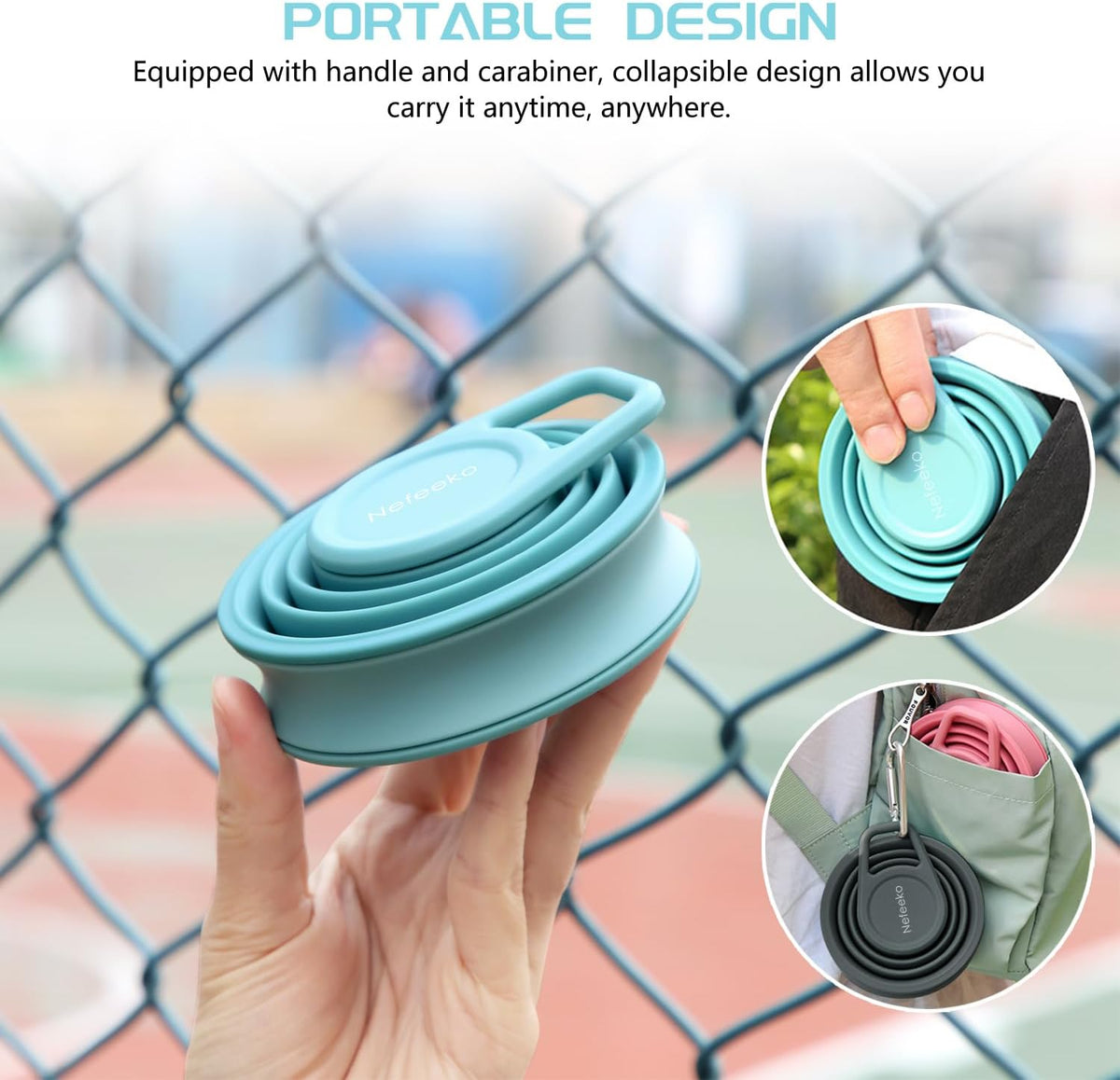 Collapsible Water Bottle, BPA Free Silicone Foldable Water Bottles