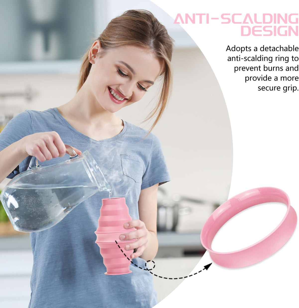 Collapsible Water Bottle, BPA Free Silicone Foldable Water Bottles