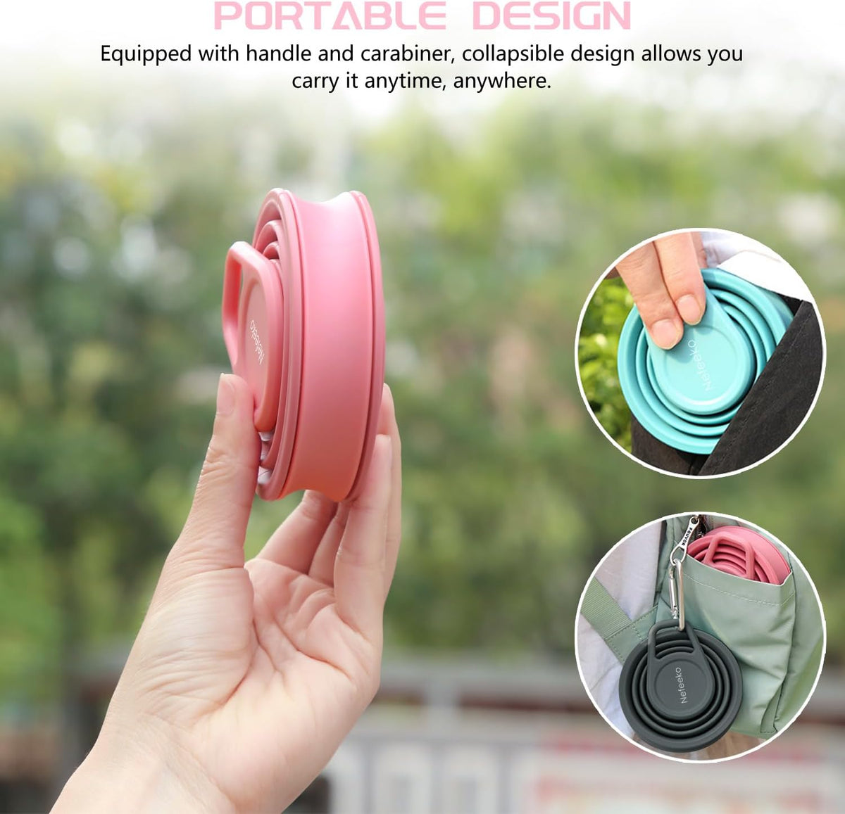 Collapsible Water Bottle, BPA Free Silicone Foldable Water Bottles