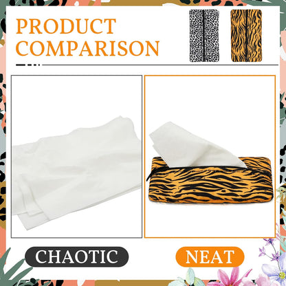 2 Pieces Purse Tissue Holder Tissue Pouch, Leopard Print, Gold Zebra