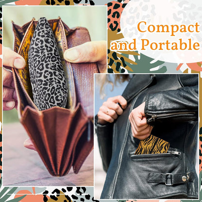 2 Pieces Purse Tissue Holder Tissue Pouch, Leopard Print, Gold Zebra