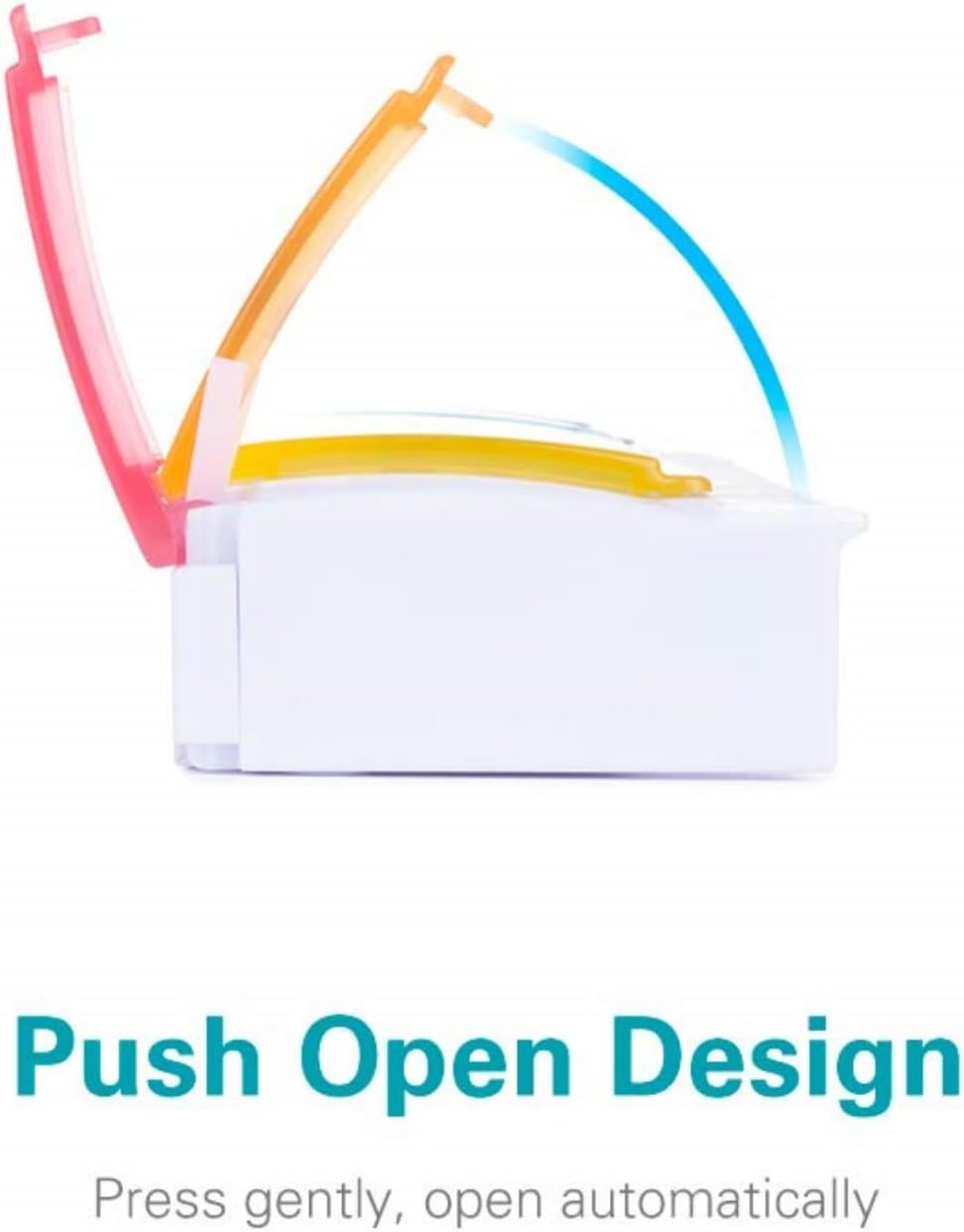 AM PM Weekly Pill Organizer 2 Times A Day, Large Daily Pill Box Case 7 Day with Easy Push Button Design, Detachable Medicine Holder for Vitamin/Fish Oil/Supplements (Rainbow)